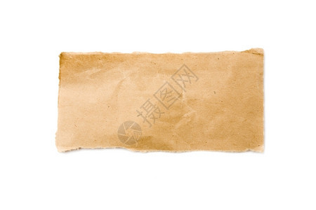 废料撕开干净的棕色包装纸在白带影子的背景上被隔绝图片