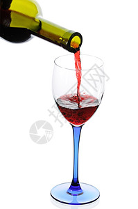 颜色透明红酒杯白背景上孤立的红葡萄酒图片
