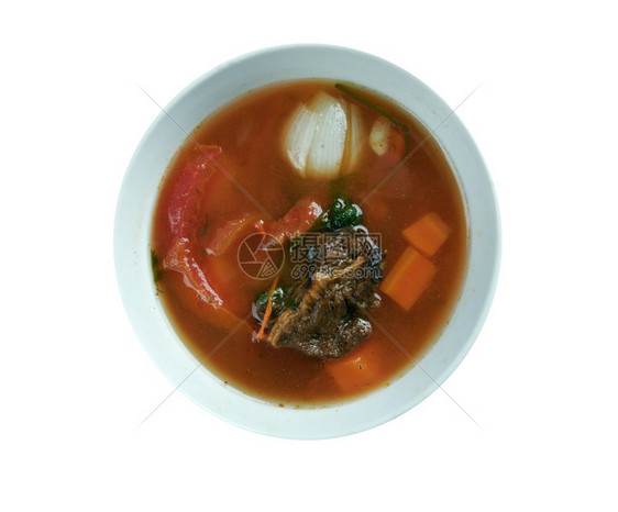 梦土族烹饪羊肉汤加西红柿食物吃图片