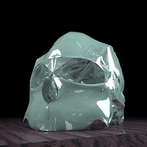 抽象的垃圾冰水晶壳在黑暗中三层深的黑暗中图片