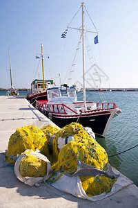 旅行萨摩斯海Samos号渔船图片