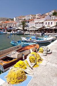 户外Samos号渔船海希腊图片