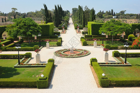 城市建造美丽以色列Acre市附近的巴哈伊花园图片