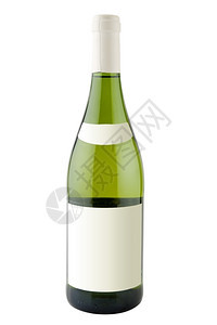 酒精白葡萄瓶装面背景与路径隔绝的白标签正面色的图片