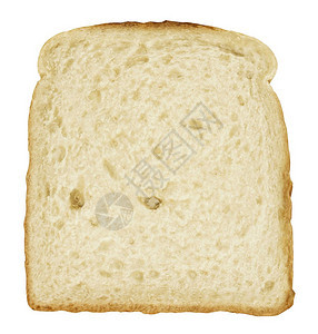 产品正方形饮食面包切片单一烤面包特闭式白上隔离3D图片