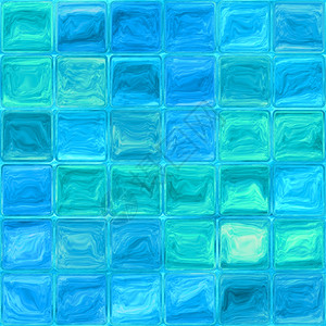 闪亮玻璃块的蓝砖用水质游泳池瓷砖拼成马赛克反射水色游泳的背景图片