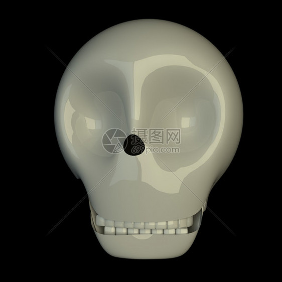 人们健康技术黑色背景的光头骨3D感知图片