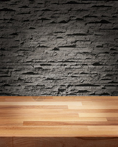 结石现代墙壁背景的木制桌式板面子抽象的图片