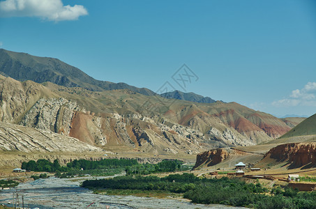 高速公路Rver河谷古尔查帕米公路吉斯坦中亚旅行游图片