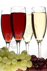 灰色物体带葡萄的香槟杯喜庆眼镜宴会图片