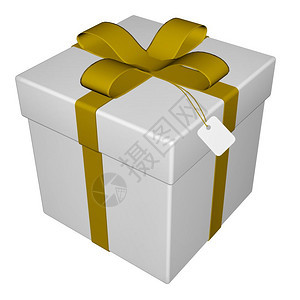 周年纪念日以白色背景孤立的金丝带礼品3D制成礼物D数字的盒子图片