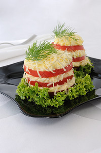 开胃菜番茄切片加尖乳酪起司晚餐锋利的图片
