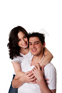 拥抱可爱的白人西班牙裔夫妇英俊的男人和美丽女在一起与世隔绝浪漫亲热图片