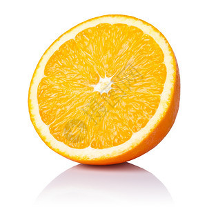 热带充满活力柑橘白底的半橙子水果新鲜和多汁图片
