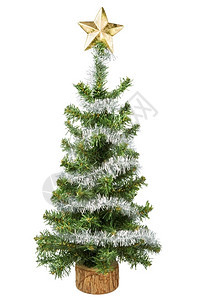 圣诞树星在白色背景上被孤立目的单身庆典图片
