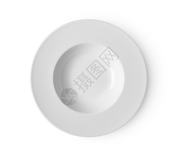 空白陶瓷圆板在色背状的顶视图中被孤立陶瓷制品餐厅盘子图片
