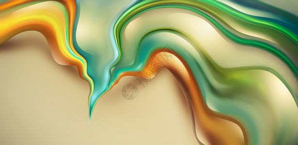 流动艺术摘要3D背景含多色液体涂料波现代的图片