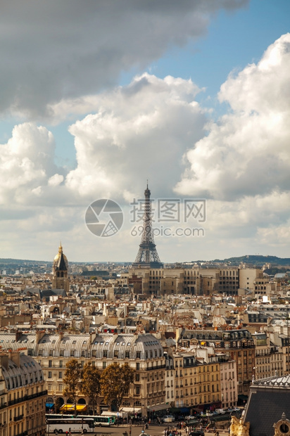 天线目的地巴黎与埃菲尔塔的空中视线城市图片