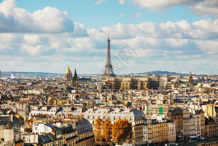 城市的目地利用埃菲尔塔对巴黎的空中概览图片