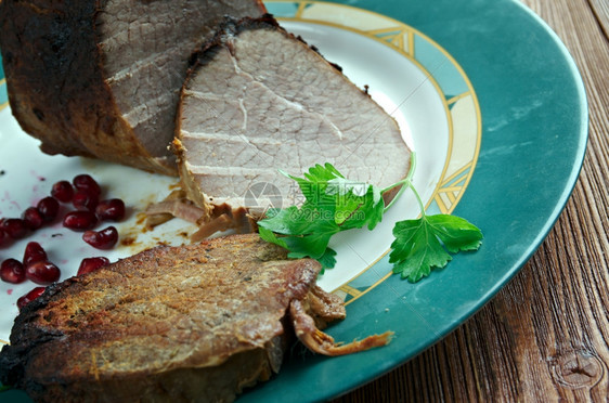 切片食物碎胡椒烤肉苏格兰制的烤肉人图片