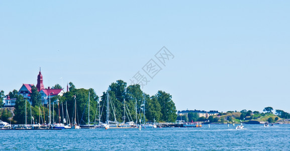 赫尔辛基海滨上属于赫尔辛基的咸海小溪口景岛芬兰天图片