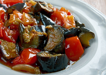 洋葱西里卡波纳塔迪梅兰扎内传统西里菜茄子调味品图片