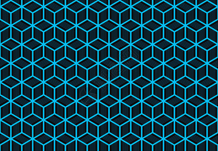 无缝的现代结构体3d使现代浅蓝色六边形立方体模型壁底图片