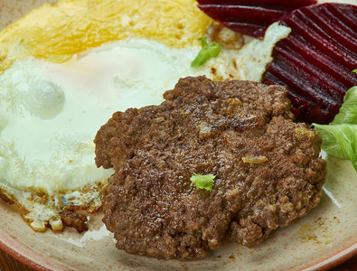 食物黑色的Hakkemat食品传统北瑞典菜挪威丹麦地面牛肉或小猪混合库存黑胡椒和马约兰北方图片