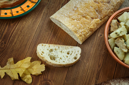 面包店Franskbrod丹麦法国白面包丹麦自制烹饪传统各种菜盘顶级风景肴糕点图片