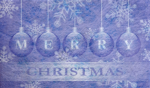 结构体冬天场景灰色纤维布蓝光亮薄膜和圣诞球还有快乐卡等词图片