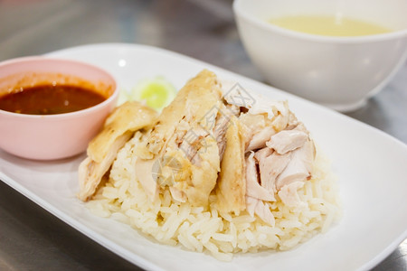 亚洲人用鸡汤或海南米泰粮蒸炒大或者吃图片