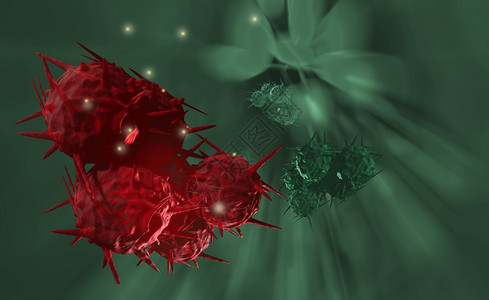 解剖学二维美丽以3D软件制成的癌细胞图片