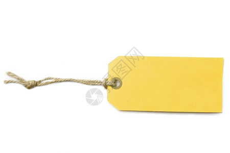 单身的包装白色背景上孤立的黄色空白邮政标签信息图片