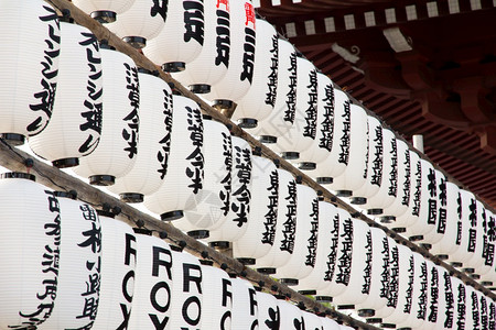 日本纸质灯笼森南二寺亚洲日本人浅草寺图片