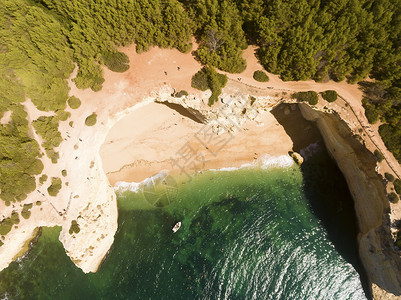 阿尔加维贝纳吉洞穴拉戈亚阿尔加夫葡萄牙颜色沿海图片