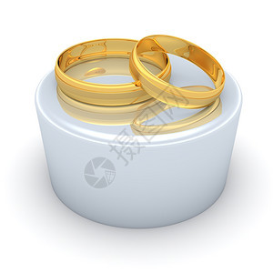 形象的婚姻讲台上两个金结婚戒指子图片