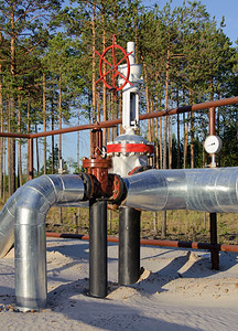 工业的俄罗斯西伯利亚有红门的石油工业天然气管道油田自图片
