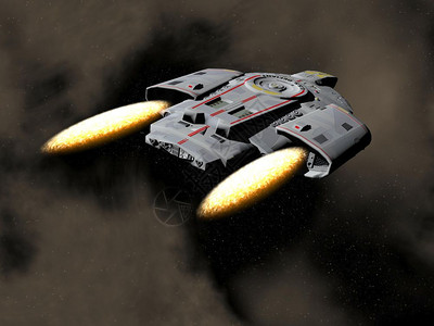 山东舰运输在宇宙中飞行的船3d车辆小说插画