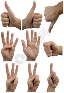移动简单男人可以用手指显示的不同势label图片