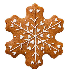 圣诞节的姜饼干在白底幕上隔离星形曲奇颜色饼图片