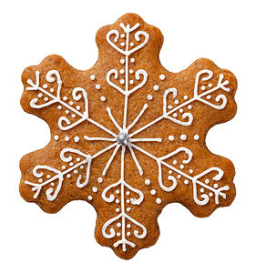 圣诞节的姜饼干在白底幕上隔离星形曲奇象征白色的美食图片