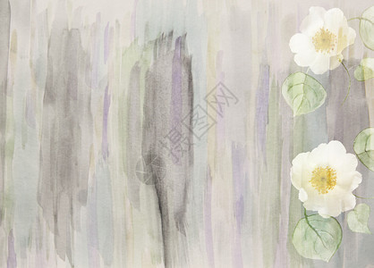 荒野时髦的有生玫瑰手绘画露天花朵的风景水彩层背可爱的图片