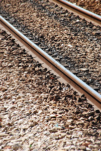 行业旧铁路轨的近距离照片追踪路线图片