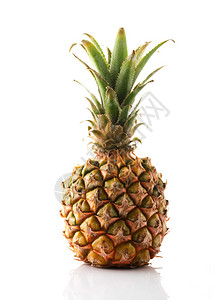 植物成熟孤立在白色背景上的热带菠萝阿安娜营养图片