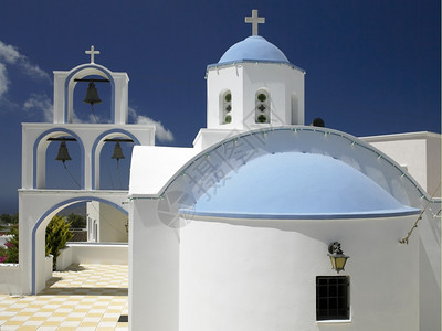 希腊大陆沿岸爱琴海的塞克拉底岛圣托里尼希腊东正教堂Cyclades正统叉艾伦图片