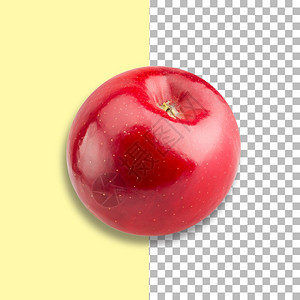 抽象的食物叶子在透明背景上孤立的新鲜红苹果Name图片