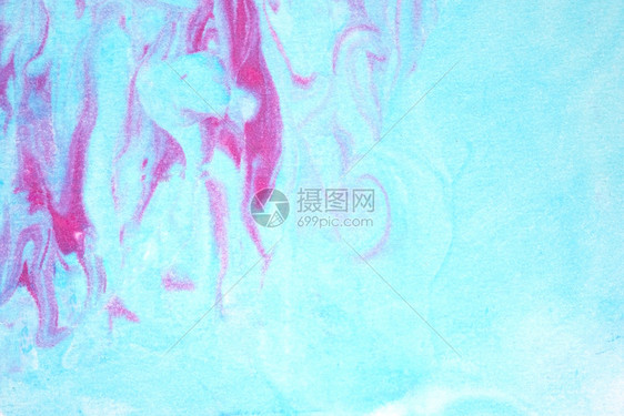 的纸面背景上水彩艺术抽象蓝色和粉红水彩画墨油以大理石图案的白纸背景纹身设计蓝色的形象图片