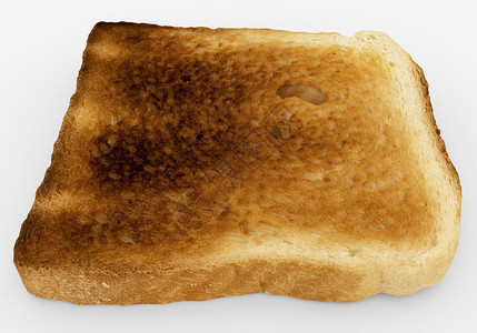 食物白色的面包片单烤吐司特写白色隔离3D渲染油炸图片