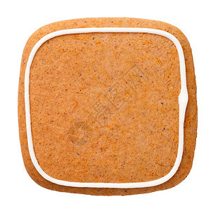 空白的在底隔离圣诞节时姜饼以正方形状表示刨冰蛋糕图片