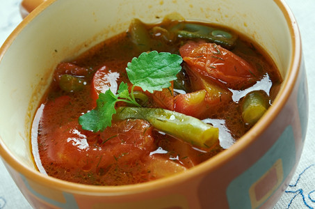 法索拉基亚地中海蔬菜Fasolakiagianji绿豆配菜希腊食物图片